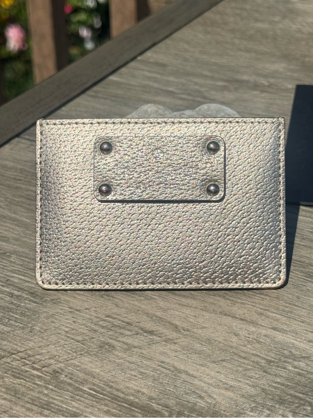NWOT Kate Spade Metallic Rose Gold slim card holder wallet